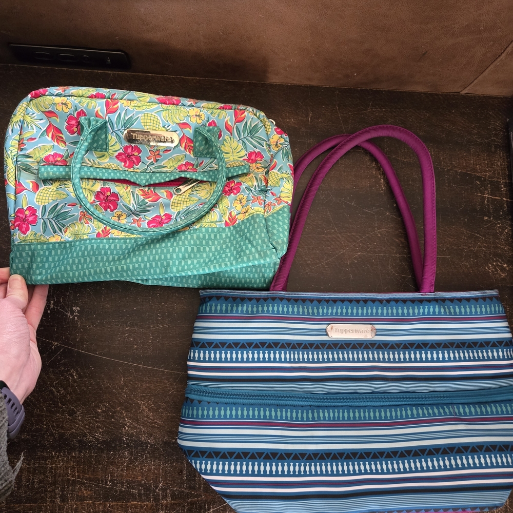 Colorful Floral and Striped Women Bags Set